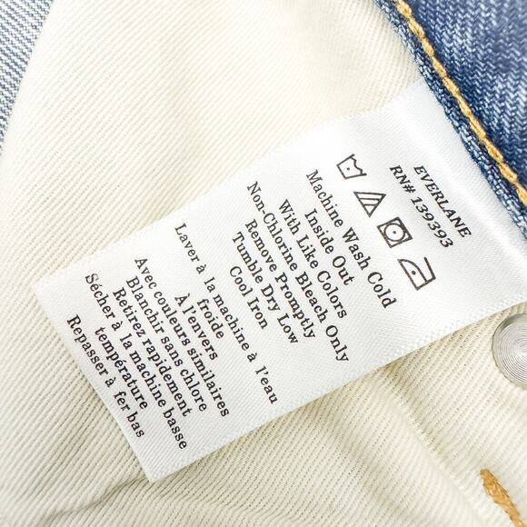 Everlane The Denim Midi Skirt Medium Wash Jeans Split Front Size 31 Regular - Picture 4 of 7